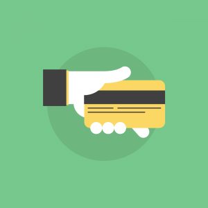 Credit card payment flat icon illustration